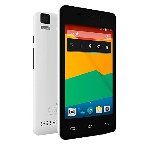 BQ Aquaris E4 - Smartphone libre Android (pantalla 4 pulgadas, cámara 8 Mp, 8 GB, Quad-Core 1.3 GHz, 1 GB RAM, Android 4.4 KitKat), blanco y negro
