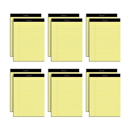 Oxford 8.5 x 11 Legal Pads, 12 Pack, Wide Ruled, Yellow Paper, 50 Sheets Per Writing Pad, Made in the USA (74020)