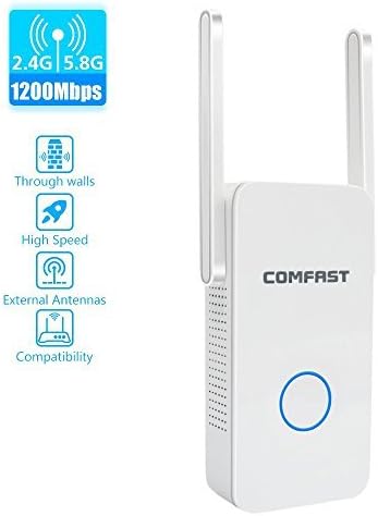WiFi Extender,Seriud Extender Dual Band WiFi Booster WiFi Range Extender Wireless Repeater Internet Extender Wireless Extender AC1200 WiFi Repeater 2.4Ghz &5.8Ghz up to 1200Mbps