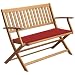 Produktbild vidaXL Akazienholz Massiv Gartenbank mit Auflage Klappbar Parkbank Gartenmöbel Holzbank Bank Sitzbank Terrassenbank Balkonbank 120cm