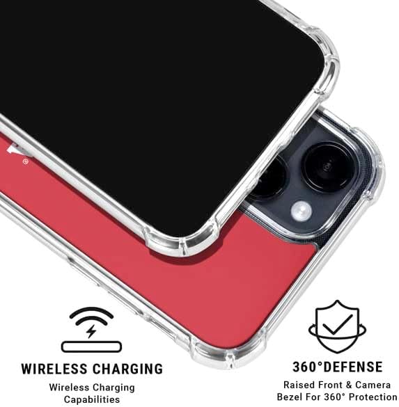 Skinit Clear Phone Case Compatible with iPhone 15 - Officially Licensed University of Nebraska Red Design