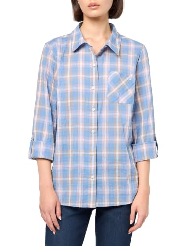 Image of Nautica Women's Button Front Long Sleeve Roll Tab Shirt