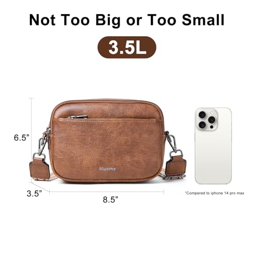 Bluome 4 Zips Crossbody Bags Purses Handbags For Women Small Pu Leather Shoulder Cross Body Travel Bag For Woman Guitar Strap3