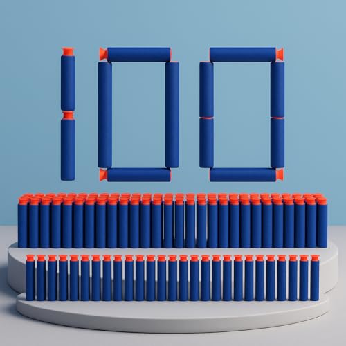 Image of GRAPHENE 100 Pcs Soft Foam Suction Bullets Darts for Toys Guns Sticky Safe Hollow Refill Darts Set Compatible with Hot Fire Nerf N-Strike & Blaze Storm Blaster Strike Elite Gun Target Game for Kids