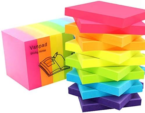 Sticky Notes 3x3 Inches,Bright Colors Self-Stick Pads, Easy to Post for Home, Office, Notebook. 100 Sheets/Pad,12 Pads,1200 Sheet