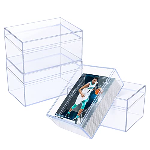 Karten-Aufbewahrungsbox, 100 Stück, transparent, Karten-Deck-Hülle, Spielkarten-Organizer, Kunststoff-Spielkartenetui, Sammelkartenhalter, Baseballkarten-Box, 4 Stück Cover