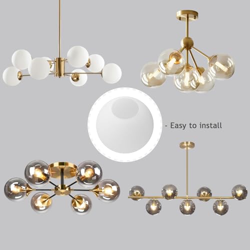 Image of 5.9 inch White Glass Globe Shade, 2.64 inch Opening Replacement Lampshade | Lighting Fixture Glass Accessories for Pendant Lights, Wall Lights, and Ceiling Lights