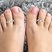 Mikovivi 2 Pcs Adjustable Toe Rings for Women, Open Band Toe Rings Fashion Minimalist Summer Beach Foot Jewelry for Women's Fashion Gifts(Silver)