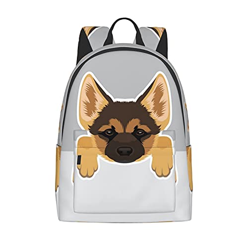 16 inch backpack German Shepherd Dog Laptop Backpack Full Print School Bookbag Shoulder Bag for Travel Daypack