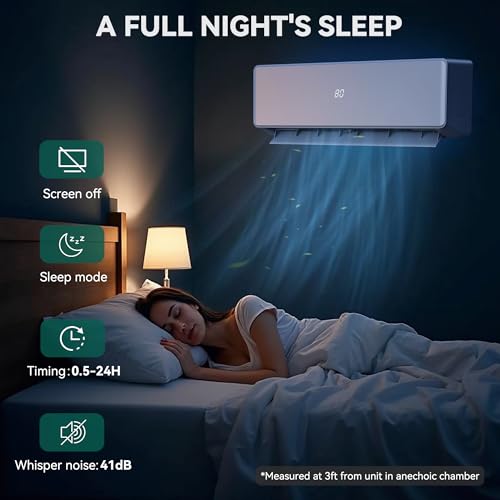Image of YITAHOME 20 SEER2 12000BTU Mini Split AC /Heating System 115V, Pre-charged Inverter AC Cool & Heat Up to 750 Sq. Ft, Pure Design, Compatible with 3 Level Eco Mode, Complete Installation Kit, White