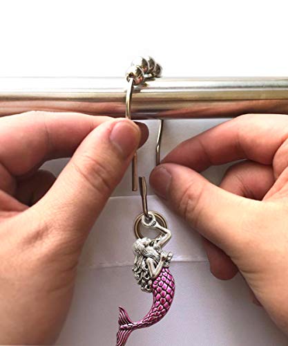 Sea Theme Shower Curtain Hooks - Decorative Shower Curtain Rings Rust Proof Shower Hooks for Curtain Liner,Ocean Beach Shower Curtain Hooks, Coastal Tropical Bathroom Decor - Image 5