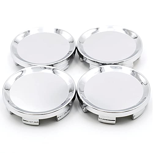 RhinoTuning 4 pièces Set 64mm Cache-moyeux OD 64mm ID 60mm Enjoliveurs Radnabendeckel Cache-moyeux (Chrome)