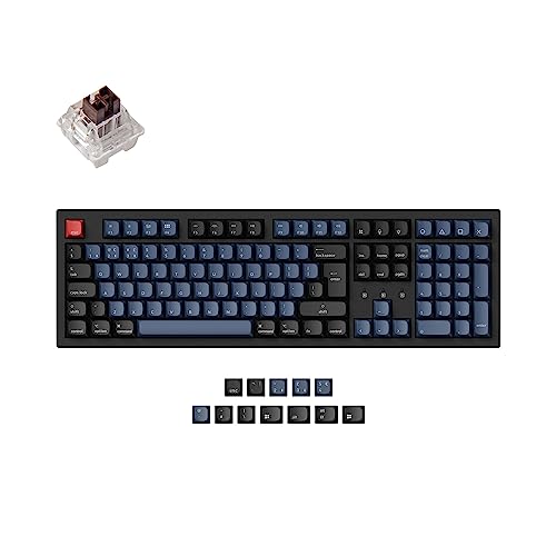 Keychron K10 Pro QMK/VIA Custom Wireless Mechanical Keyboard, Hot-Swappable ISO UK Layout Full Size 108 Keys Programmable RGB Backlit Brown Switch, Bluetooth/USB-C Wired for Mac Windows Linux