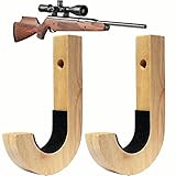 FIREHOOK Gun Rack Wall Mount,Real Hardwood Gun Hooks for Rifle and Shotgun Archery Bow,Rifle Wall Mo