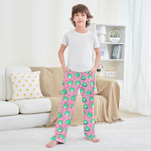 ZZXXB Lovely Frog Dragonfly Boys Long Pants Soft Trousers Elastic Waist Kids Lounge Bottoms with Pockets S-XL 5