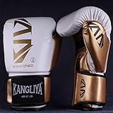 Boxhandschuhe Professionelle Erwachsenen Sanda Kinder Handschuhe Training Training Kickboxen Boxen liefert Für Kämpfen, Kickboxen, Sparring-Handschuh für Boxsack,Weiß,8oz