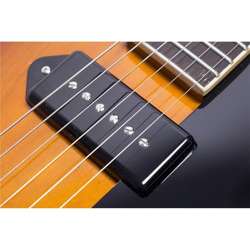 Guitare Électrique Jazz Hollow Body Érable Micro P90 Sunburst pour Performance - 7