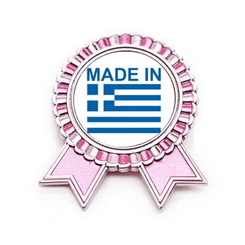 Broche Greece Country Love rose métal M accessoire mode veste