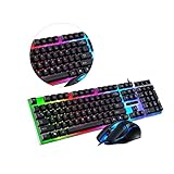 Souris clavier filaire : lumière respiratoire led, clavier rétroéclairé led, pratique à utiliser.