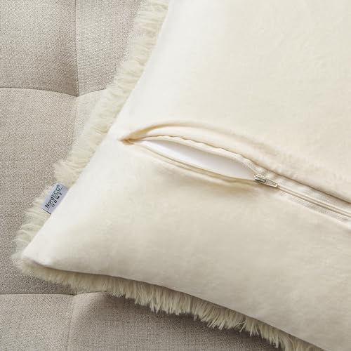 Image of Faux Fur Throw Pillow Covers for Couch Decorative Pillows 16x16 Inch