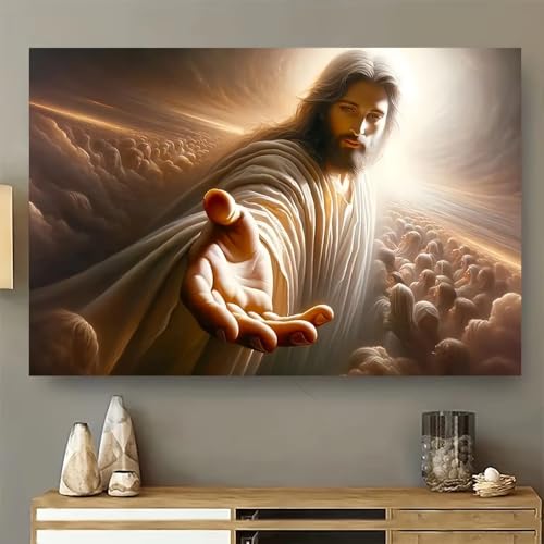 Décoration murale abstraite Jésus-Christ affiche inspirante toile 40x60cm sans cadre pour salon