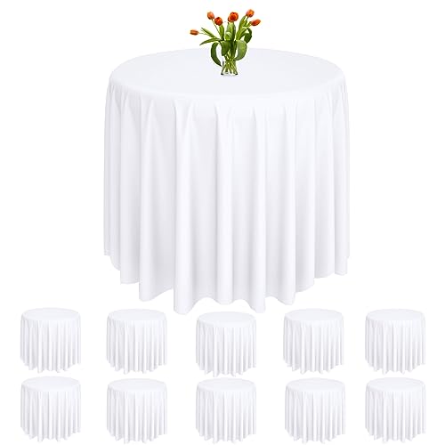 Couvertures de table blanches Rainmae pour protéger des taches nappe ronde plastique 213cm - 2