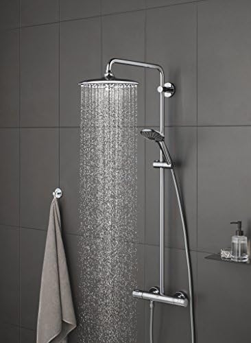 GROHE Vitalio Joy 260 - Head Shower 260mm (3 Spray Zones: Rain, SmartRain & Jet, Ball Joint +/- 15° Rotatable, Water Saving 9.5 l/min Flow Limiter, Anti-Limescale System, Min. 1 Bar), Chrome, 26462000