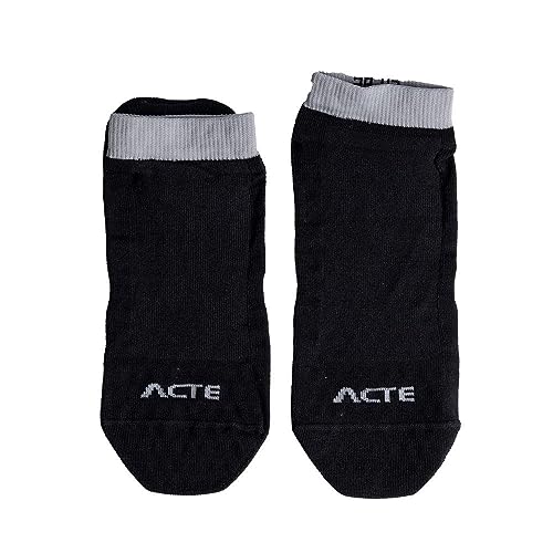 Acte, Par de Meias para Pilates F10-PC - Preto e Cinza