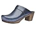 Sanita Tango | Zuecos Abiertos | Producto Artesanal Original para Mujer | Zuecos de Piel con Suela de Madera | Azul | 42 EU