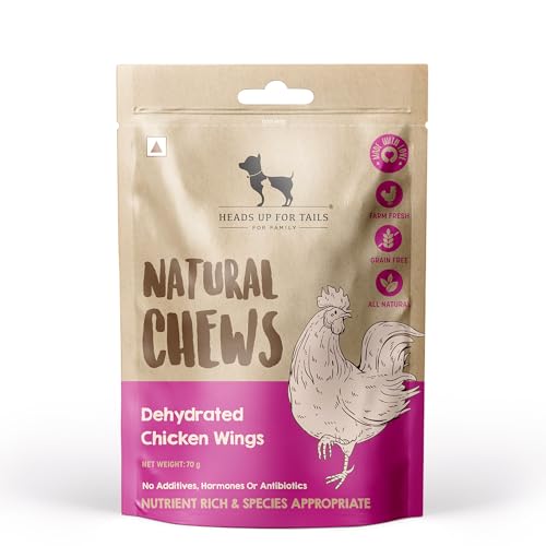 Image of HUFT Natural Chews - Dehydrated Chicken Wings for Dogs - 70 gm (Pack of 2) | Single-Ingredient, High-Protein Dog Treats | Grain-Free, Preservative-Free Chews | Supports Joint Health & Dental Hygiene