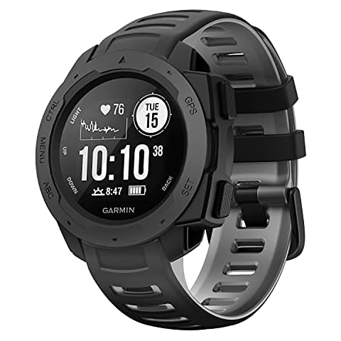 NotoCity for Garmin Instinct Band Silicone Replacement Watch Band Compatible with Garmin Instinct 2/ Solar/Tactical(black-gray) Cover