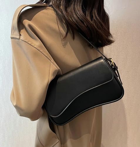 Image of Shoulder Bag for Women Retro Vegan Leather Tote Handbag Underarm Bag Trendy Purse Crossbody Bag With Zipper 2025