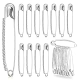 24Pcs Silver Rhinestone Safety Pins Gold Brooch Sweater Shawl Clips Women Brooch Pins Faux Crystal Pearl Brooches Safety Pins for Women or Sweater Scarf Lapel Hat Accessories