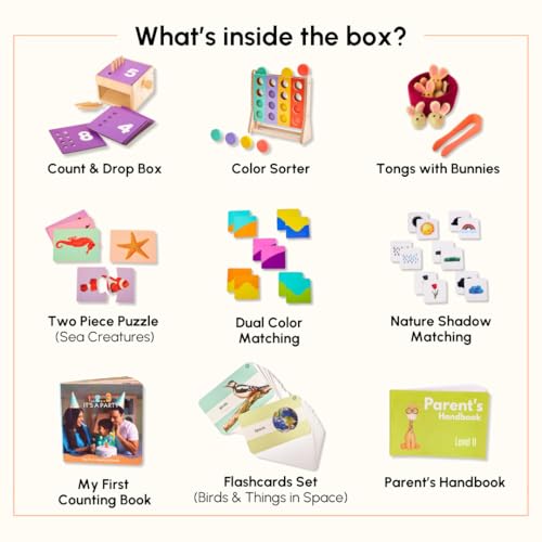 Image of Curious Cub Montessori Learning Wooden Baby Toys | Box 11: 24+ Months| Montessori Toys for 2 Year Old|Child Development & Problem Solving Baby|Fine Motor Recognition Skills | Birthday Gift Boy Girl