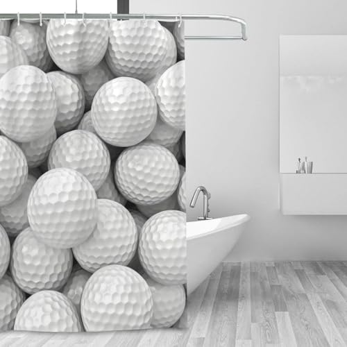 Rideau de douche avec crochets 183x183 cm tissu imperméable imprimé golf