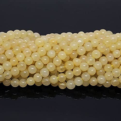 Perles en jade jaune LKBEADS 4mm fil de gemmes rondes pour fabrication de bijoux artisanaux