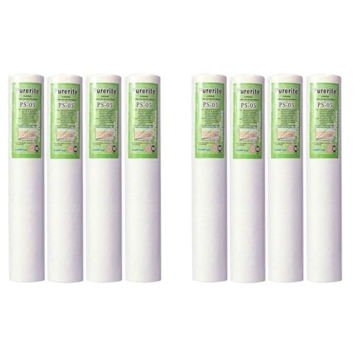 Image of Capital Purerite 20 inch Spun Filter Cartridge - Pack of 8 | Universal Replacement for All Water Purifiers | High-Efficiency Solid Sediment Filtration for RO, UV, UF Systems