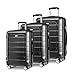 SHOWKOO Luggage Sets Expandable PC+ABS Durable Suitcase Double Wheels TSA Lock Gray