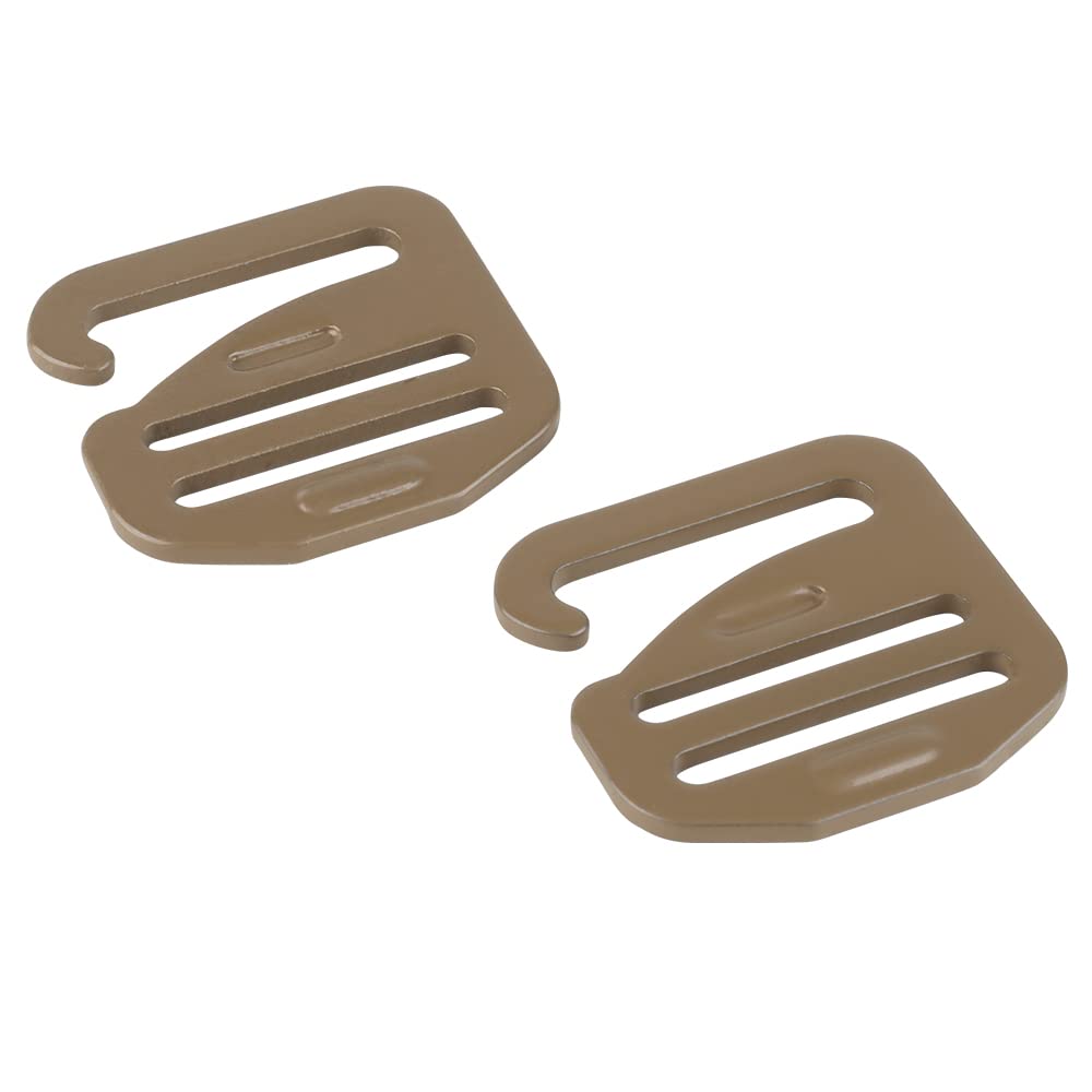 WarmHeartting 2pcs Metal Heavy Duty G-Hook Flat Steel Hanging Buckles for I Inch Webbing Tactical Gear Accessories
