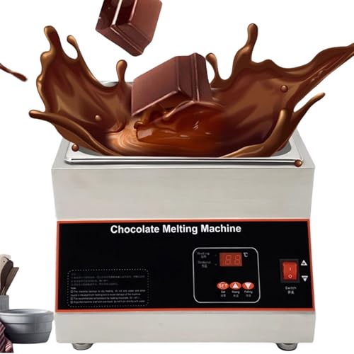 GwlThixion Olla para Derretir Chocolate, fundidor de Chocolate eléctrico Comercial con Temperatura Ajustable de 0-85℃, 500W Calefacción Rápida, para Leche, Café, Queso singlecylinder