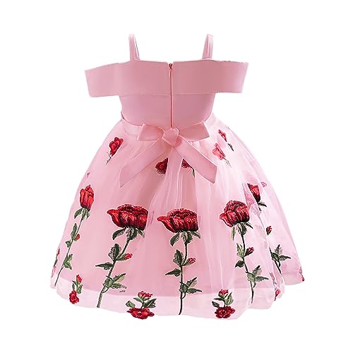 Girls Dresses Roses Floral Print Dress Special Occasion Dress Casual Dress2