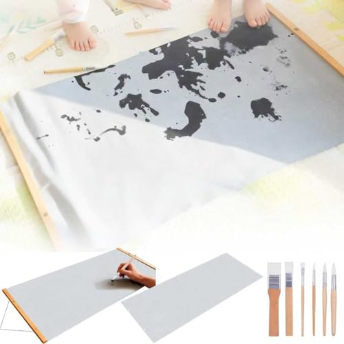 Magic Canvas Paint with Water Includes 2 Interchangeable Canvas Restore to Original State After Drying Reusable No Need to Worry About Paint Splattering During The Painting Process.(19.68 * 47.24in)