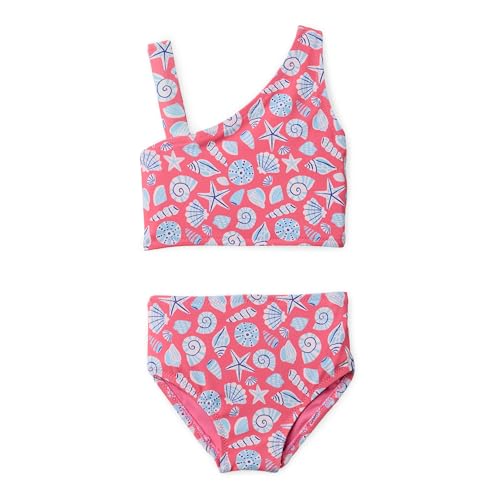 Image of Amazon Essentials Girls' One Shoulder Two-Piece Bikini Swim Set, Slim Fit