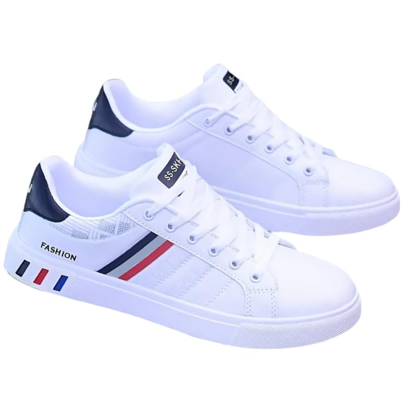 Men's Lace-up Sneakers, Striped Design Skateboard Shoes, Provide Good Traction, Breathable and Comfortable
