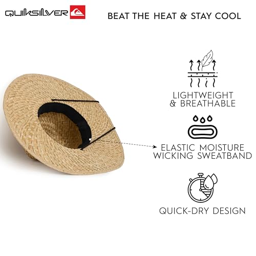 Image of Quiksilver Men's Wide Brim Outdoor Lifeguard Straw Sun Hat