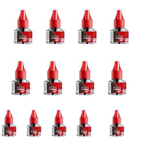 Image of RED Herbal Mosquito Repellent Refill Pack of 13 with Machine | Natural Liquid Protection Against Dengue and Mosquitoes | Safe Long Lasting Herbal Solution for Home and Family