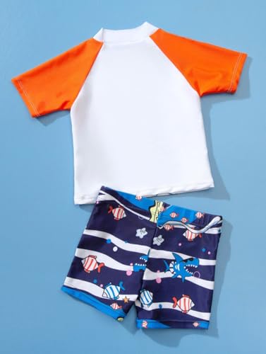 Maillot de bain 3 pièces bébé garçon avec fermeture éclair et bonnet - 2