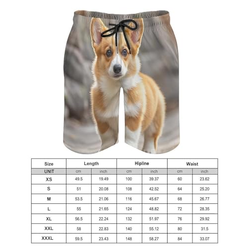 Men's Swim Trunks Quick Dry Board Shorts with Pockets Beach Shorts Corgi Dogs Bathing Suits for Men2