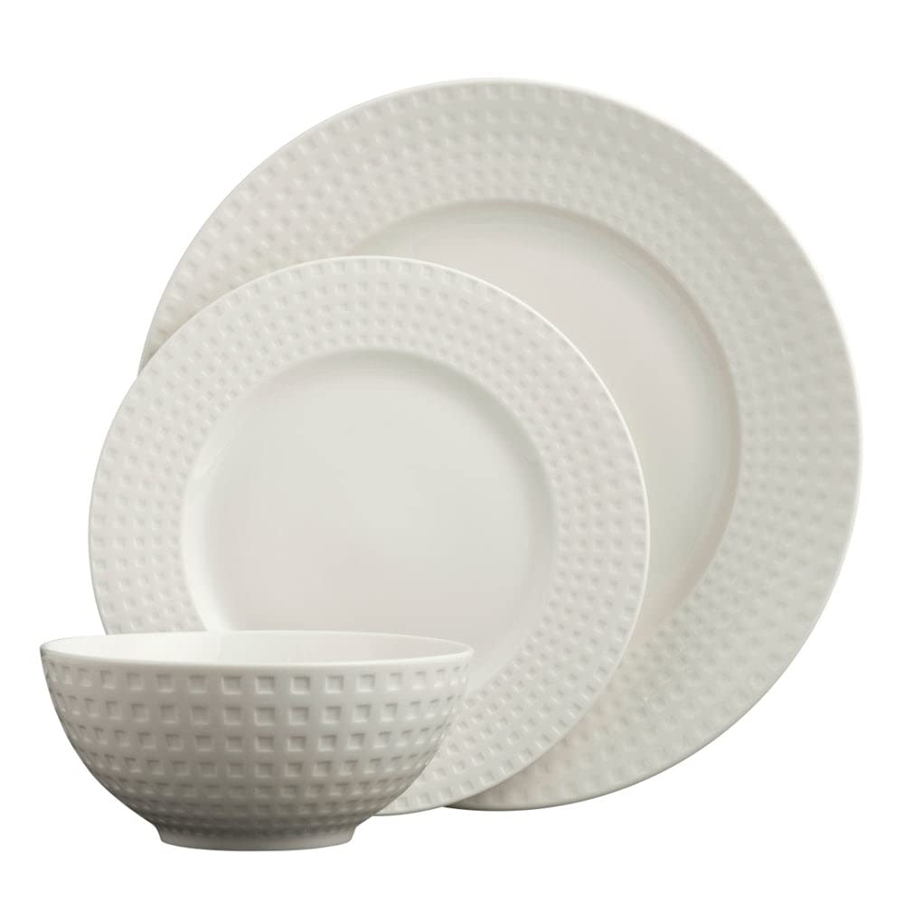 7631 Grafton 12 Piece Dinner Set , White , 28.5 x 28.5 x 7 cm