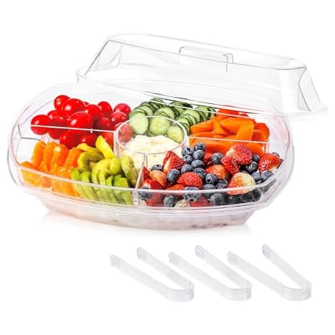 IVYHOME Condiment Tray & Ice Serving Tray Cover